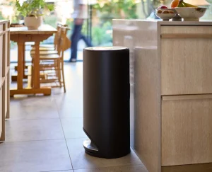 Trash Cans-Joseph Joseph Arc™ 30L Easy-push Matt Pedal Trash Can Black