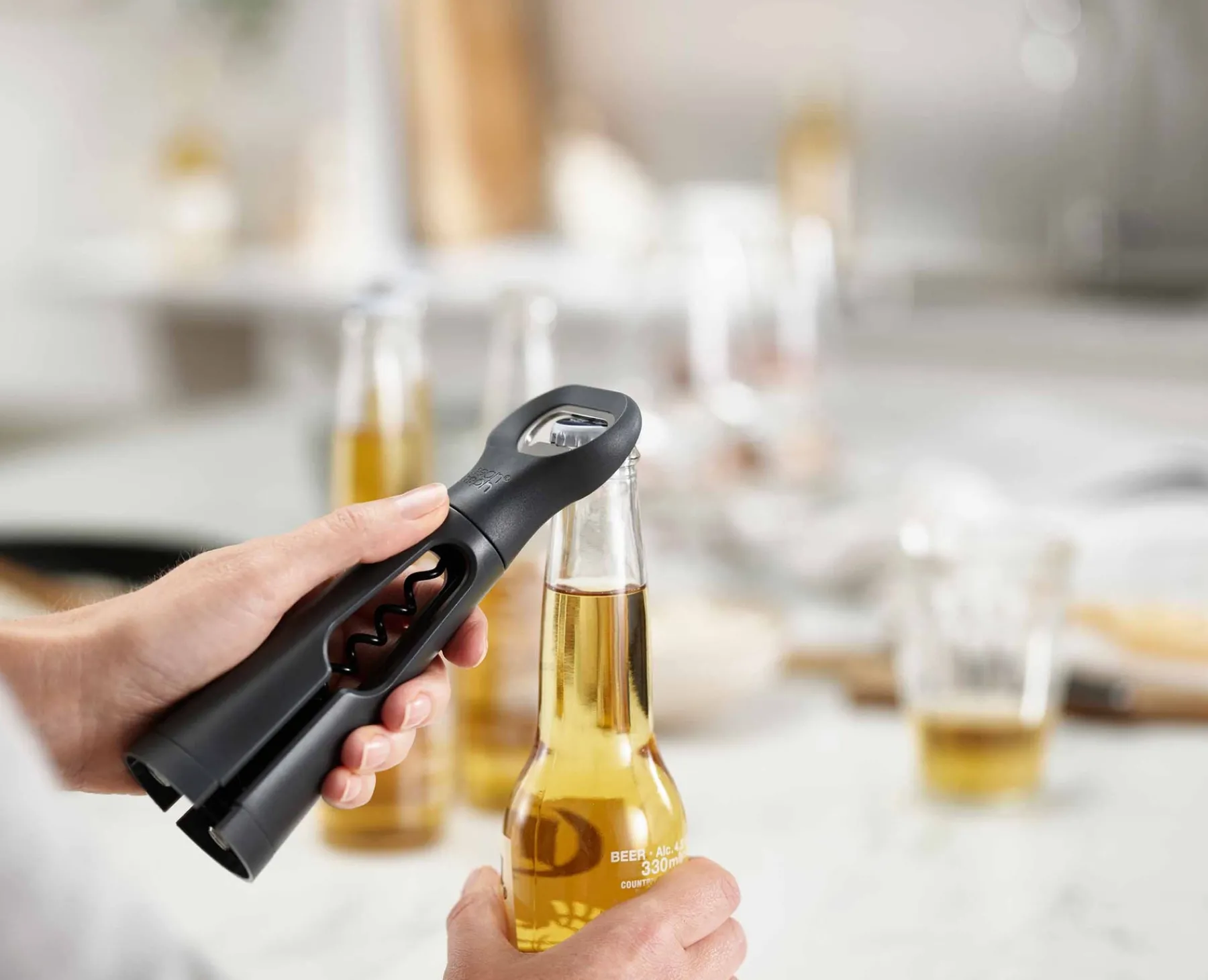 Kitchen Utensils & Gadgets-Joseph Joseph BarStar 3-in-1 Corkscrew Gray