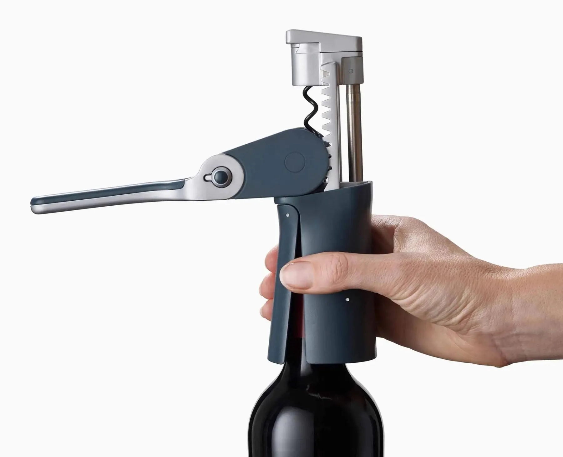 Kitchen Utensils & Gadgets-Joseph Joseph BarWise™ Compact Lever Corkscrew Blue