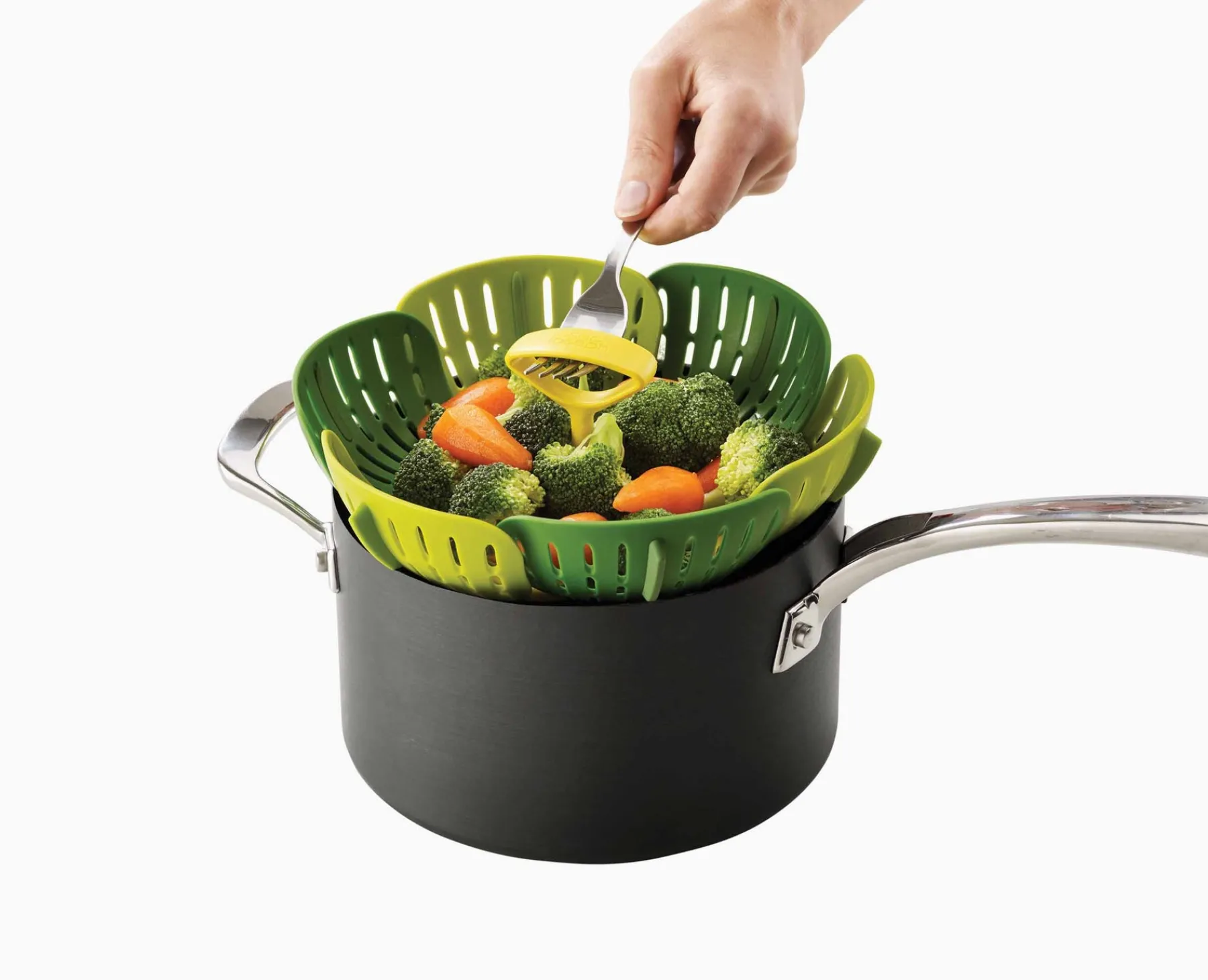 Kitchen Utensils & Gadgets-Joseph Joseph Bloom™ Folding Steamer Basket Green