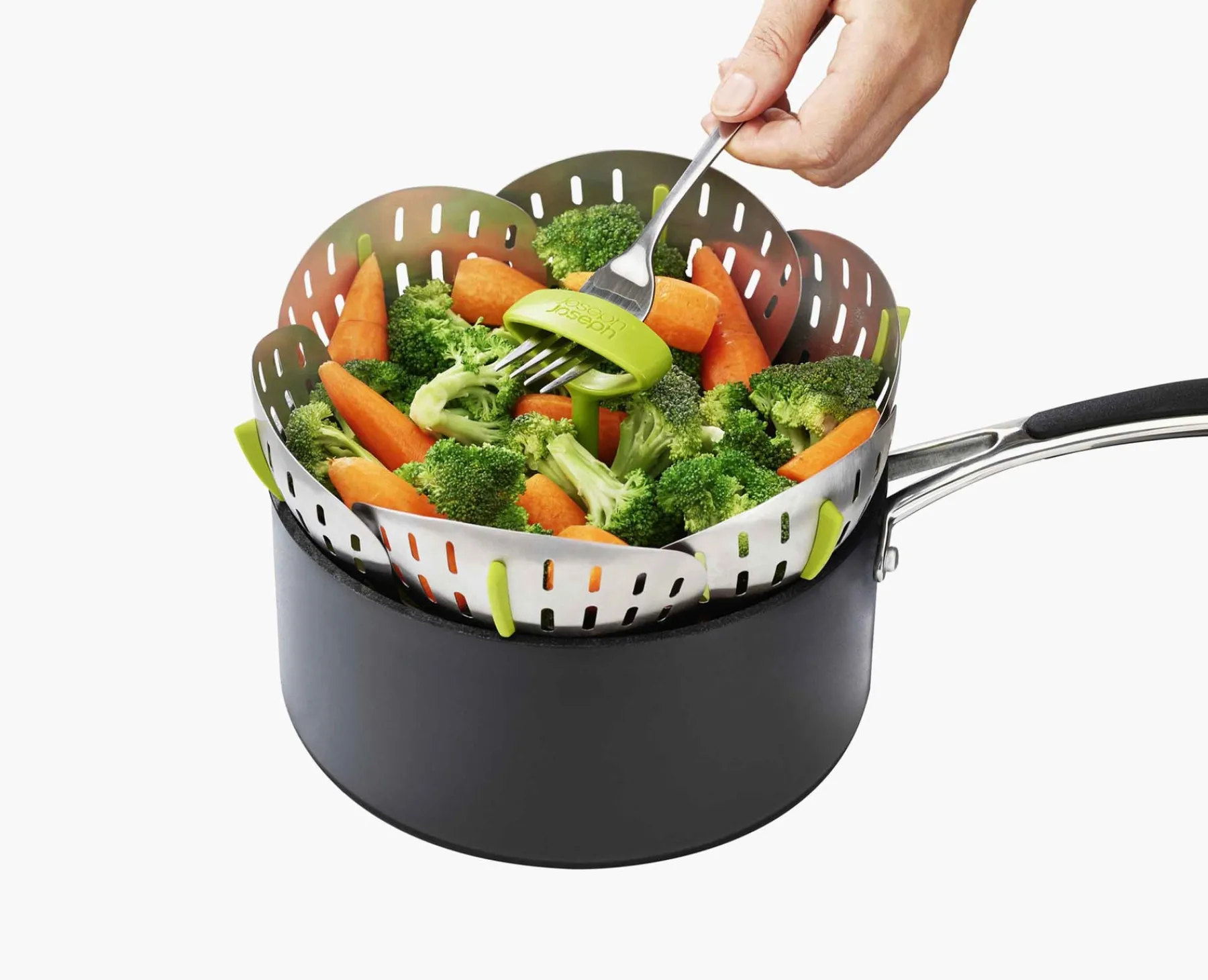 Kitchen Utensils & Gadgets-Joseph Joseph Bloom™ Folding Steamer Basket Stainless-steel