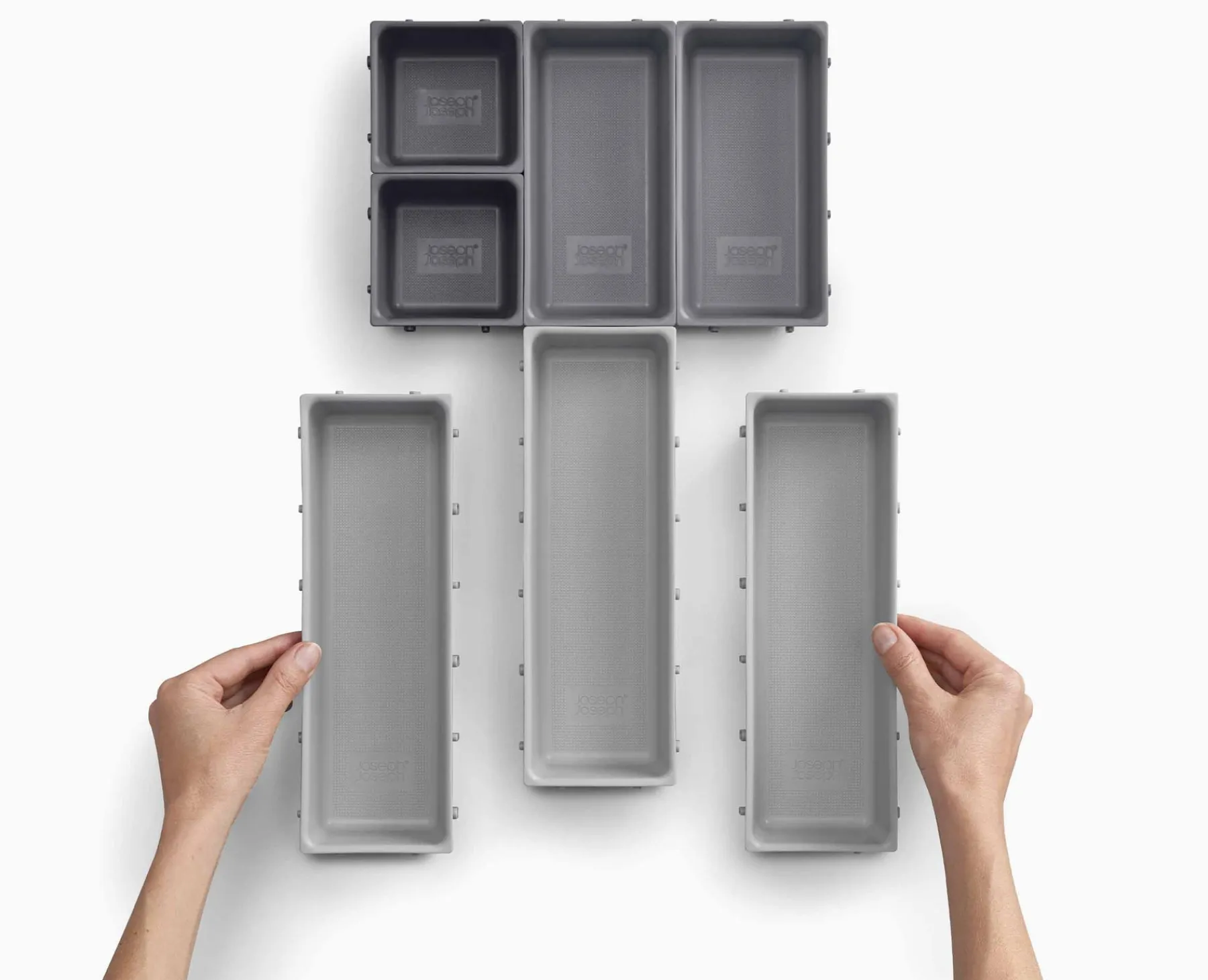 Kitchen Drawer Organizers-Joseph Joseph Blox™ 7-piece Drawer Organizer Set Gray
