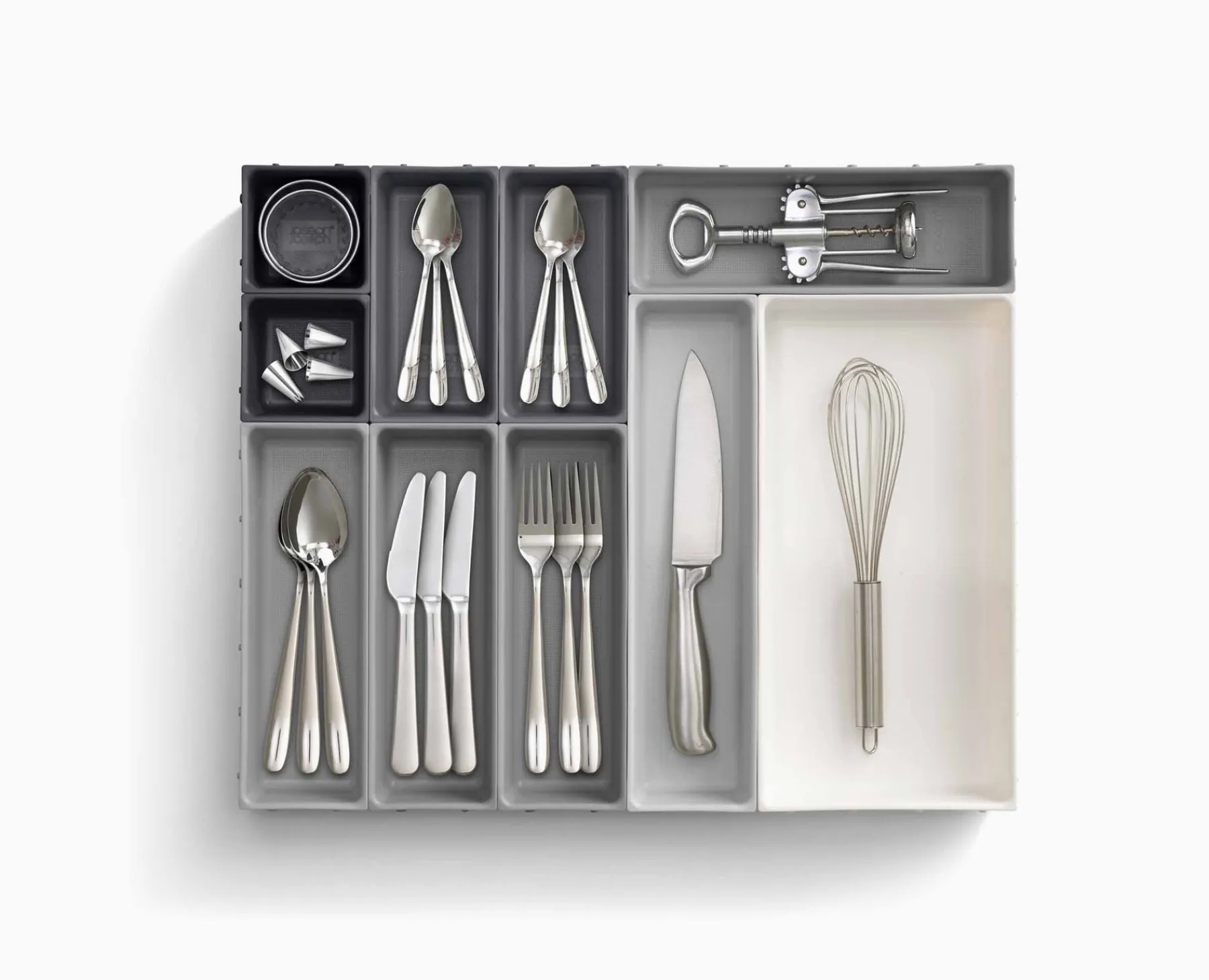 Kitchen Drawer Organizers-Joseph Joseph Blox™ 10-piece Drawer Organizer Set Gray