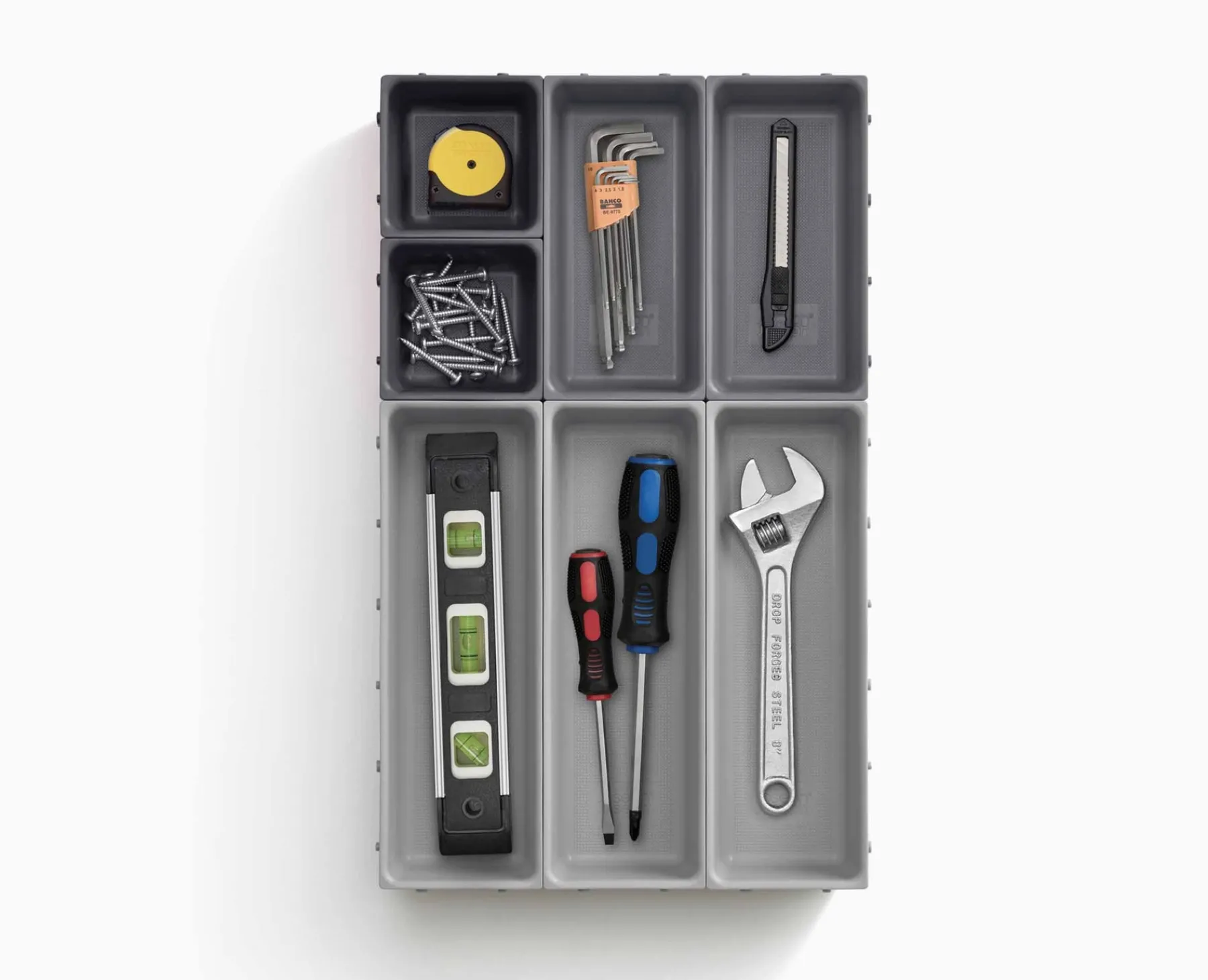 Kitchen Drawer Organizers-Joseph Joseph Blox™ 7-piece Drawer Organizer Set Gray