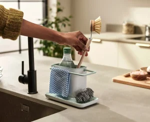 Sink Caddies & Accessories-Joseph Joseph Caddy™ Stone Green Kitchen Sink Organiser Stone/Green