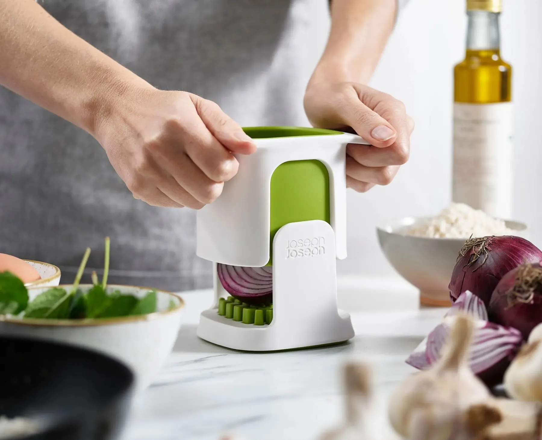 Kitchen Utensils & Gadgets-Joseph Joseph ChopCup™ Vegetable Chopper White