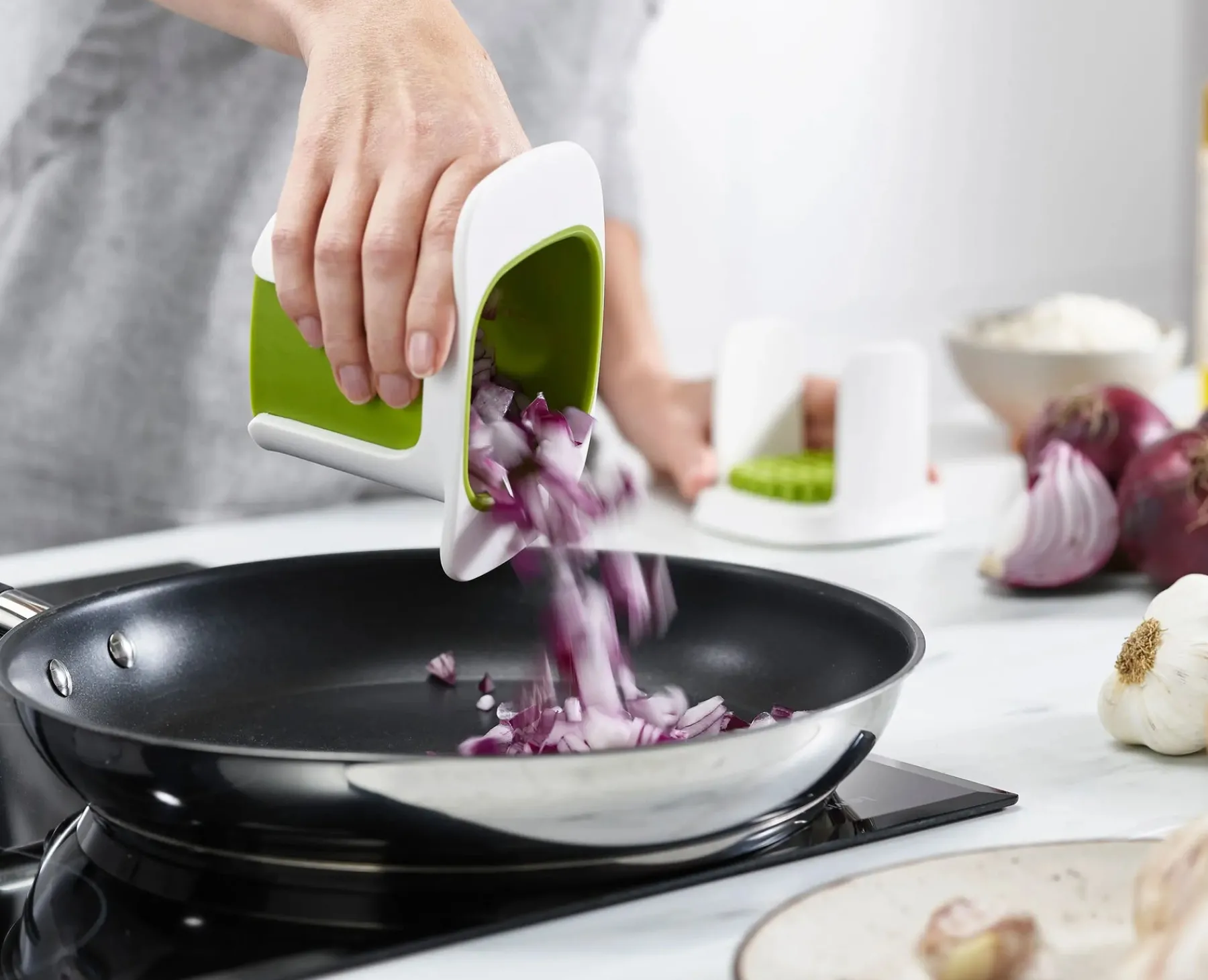 Kitchen Utensils & Gadgets-Joseph Joseph ChopCup™ Vegetable Chopper White