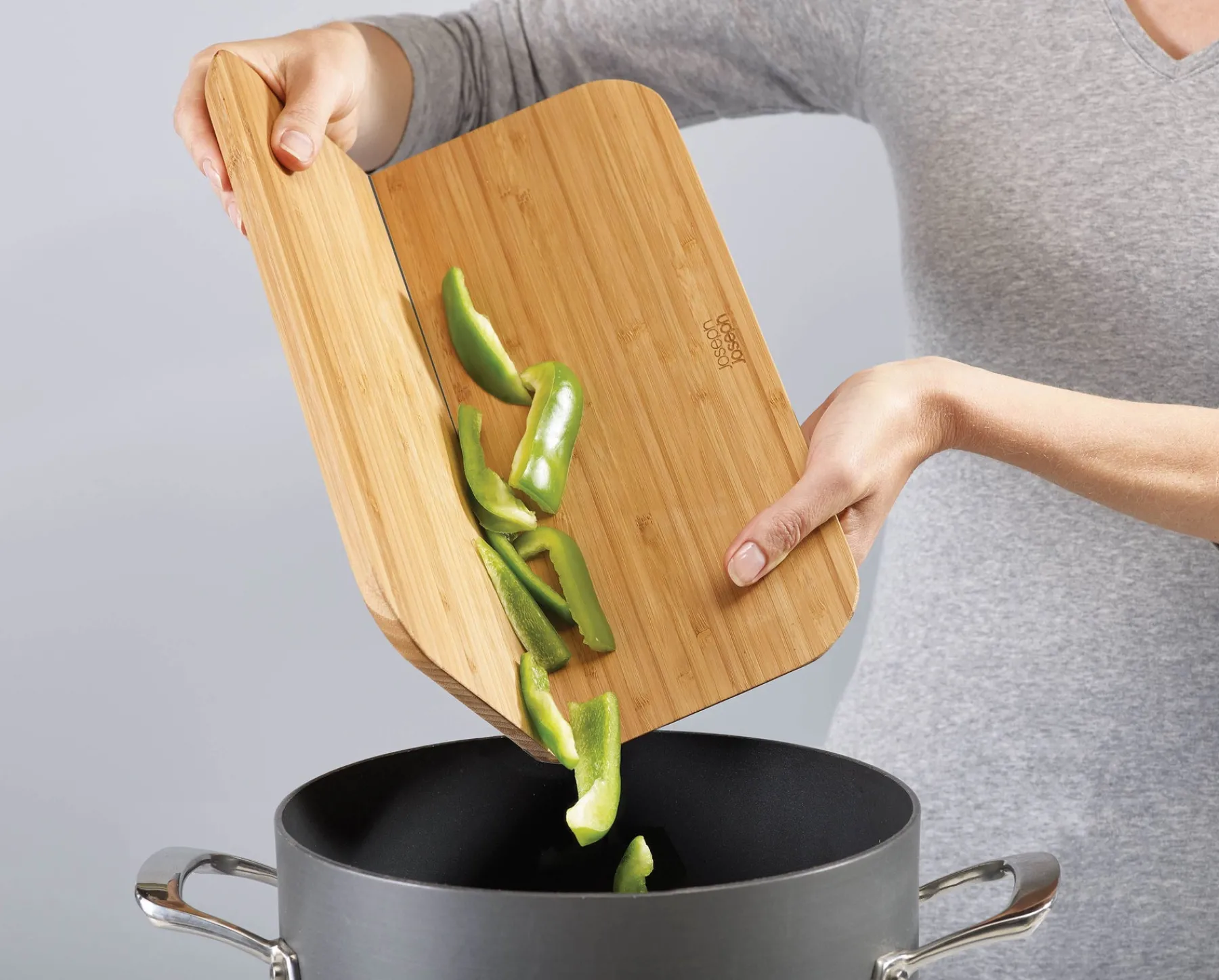 Cutting Boards & Sets-Joseph Joseph Chop2Pot™ Folding Cutting Board Bamboo