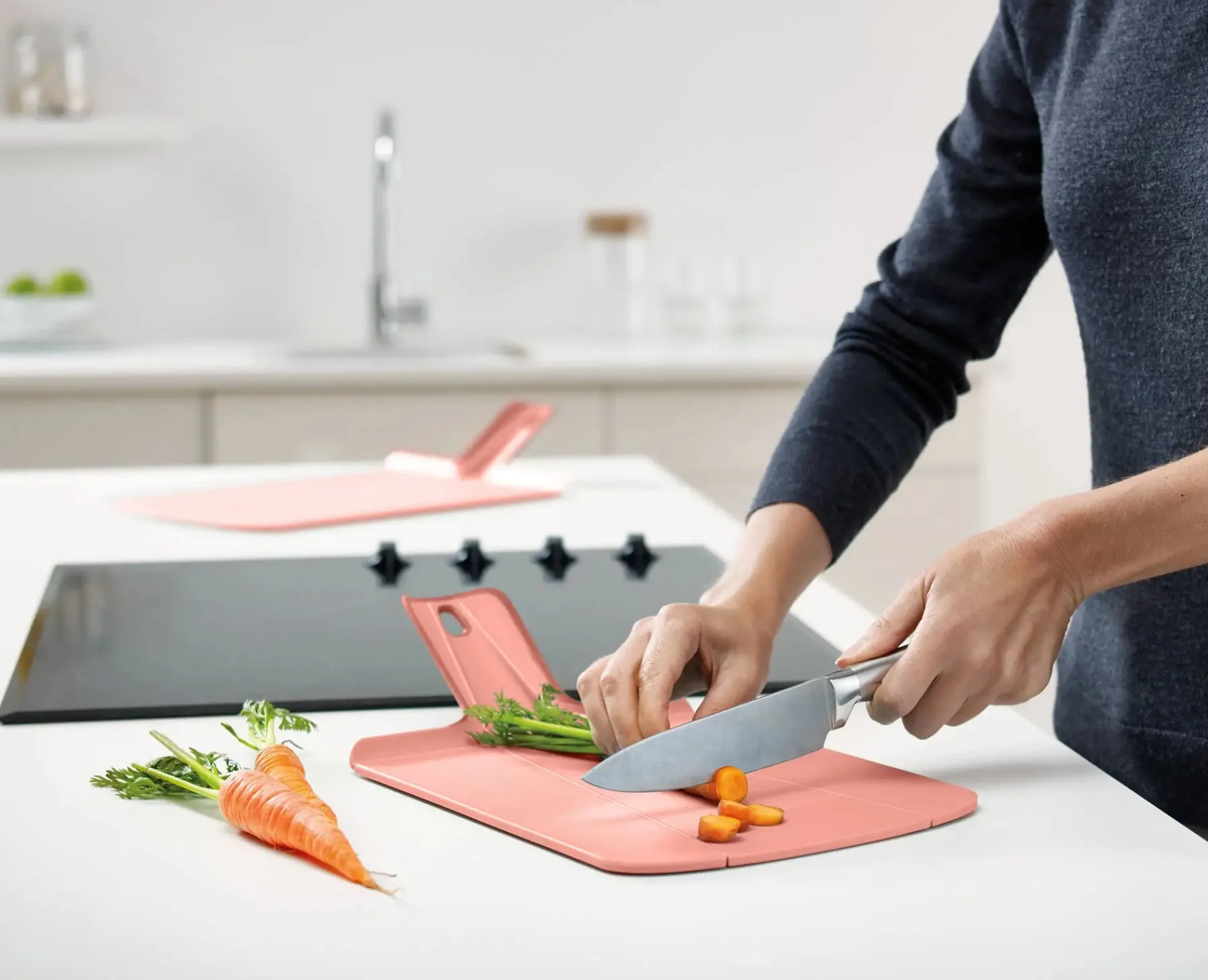 Cutting Boards & Sets-Joseph Joseph Chop2Pot™ Plus Folding Chopping Board Black