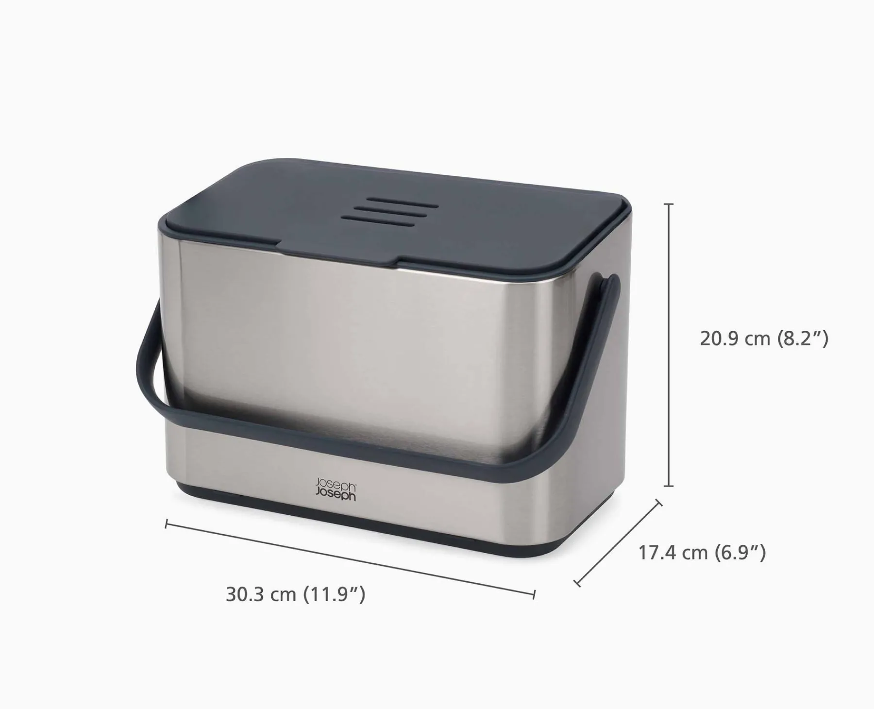 Food Waste Caddies-Joseph Joseph Collect™ 4L Food Waste Caddy Stainless-Steel