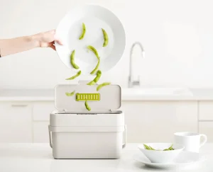Food Waste Caddies-Joseph Joseph Compo™ 4L Food Waste Caddy Stone
