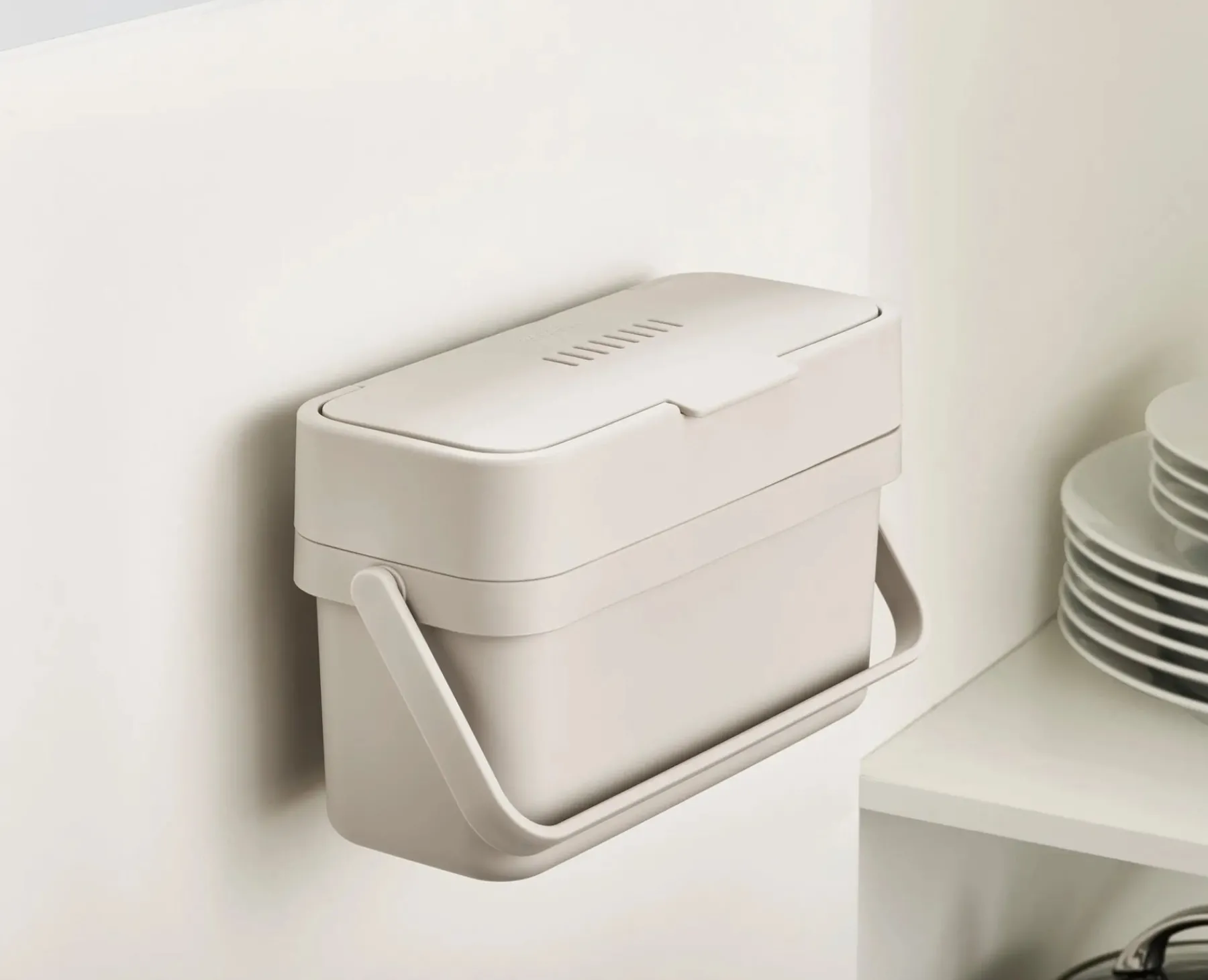 Food Waste Caddies-Joseph Joseph Compo™ 4L Food Waste Caddy Stone