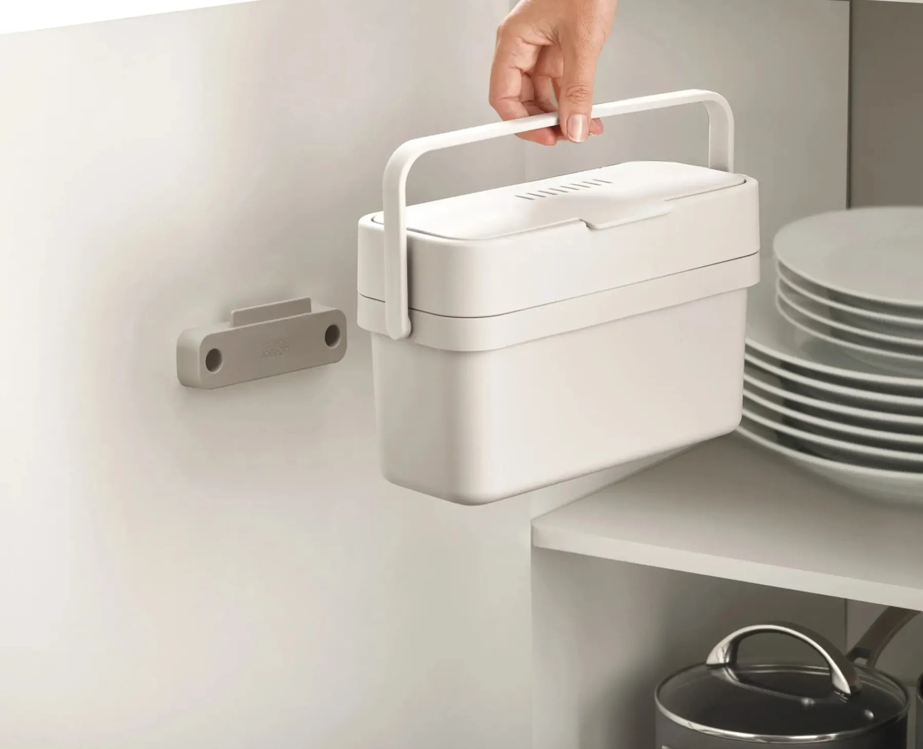 Food Waste Caddies-Joseph Joseph Compo™ 4L Food Waste Caddy Stone