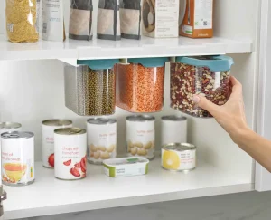 Pantry Organization-Joseph Joseph CupboardStore™ Under-shelf Storage 1.3L Container Set Blue