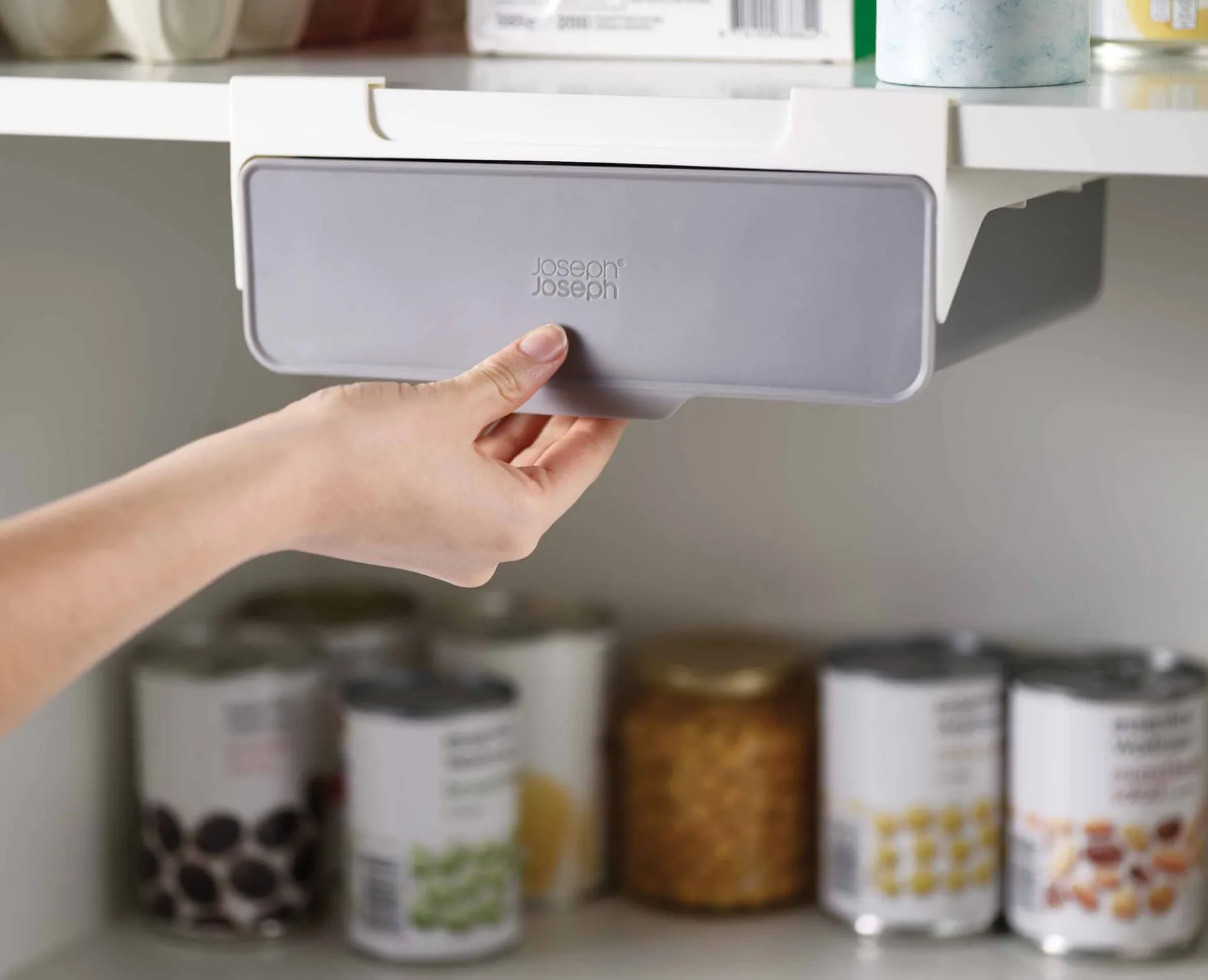 Pantry Organization-Joseph Joseph CupboardStore™ Under-shelf Drawer Gray