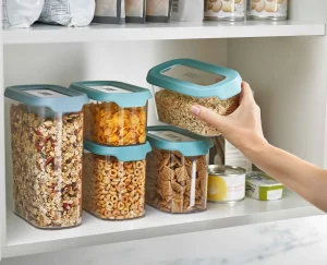 Pantry Organization-Joseph Joseph CupboardStore™ 5-piece In-cupboard Storage Container Set Blue