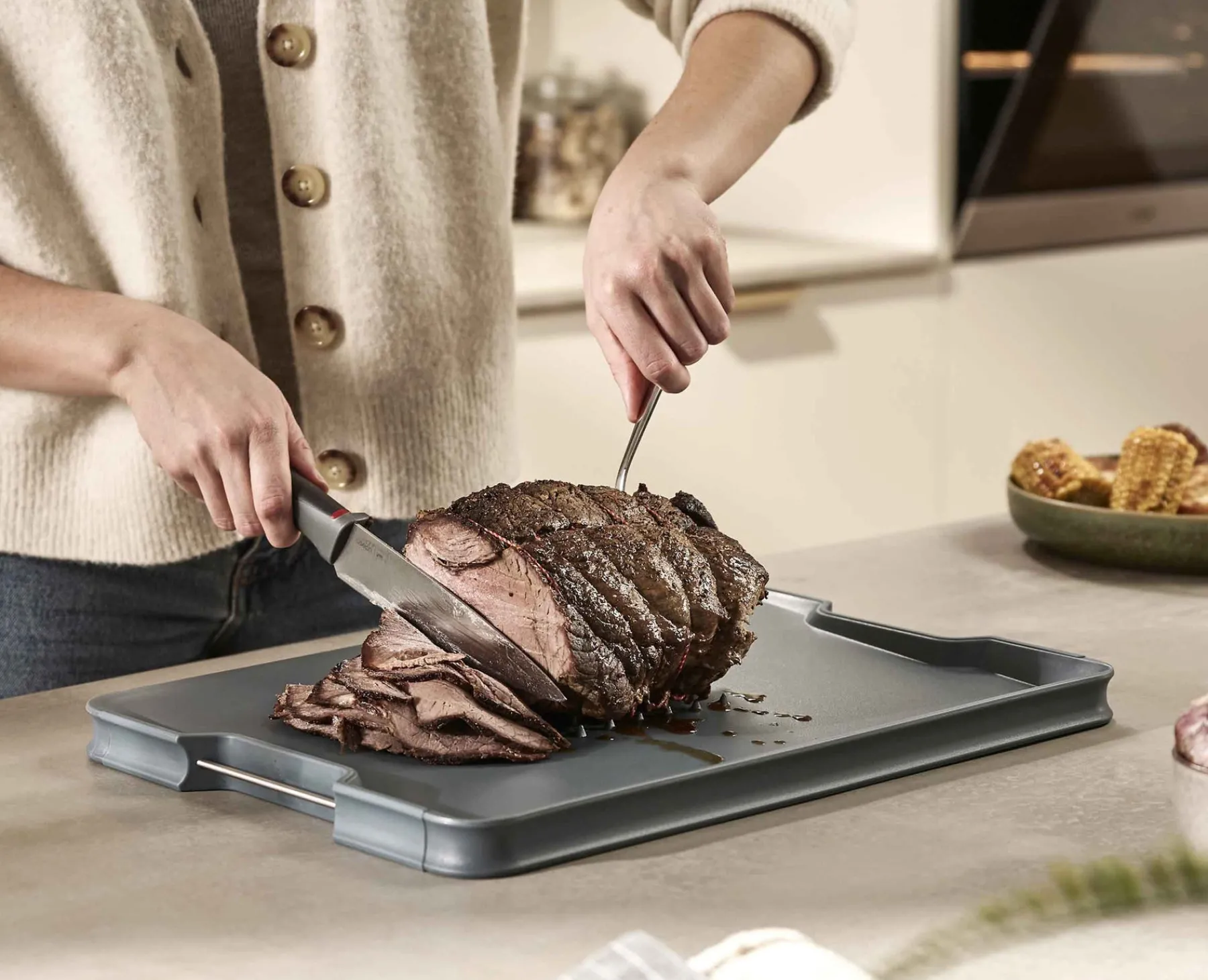 Cutting Boards & Sets-Joseph Joseph Cut&Carve™ Plus Multi-function Cutting Board Blue