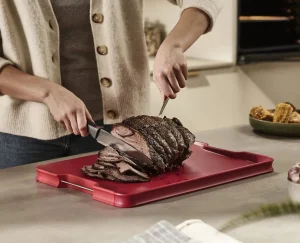 Cutting Boards & Sets-Joseph Joseph Cut&Carve™ Plus Multi-function Cutting Board Red