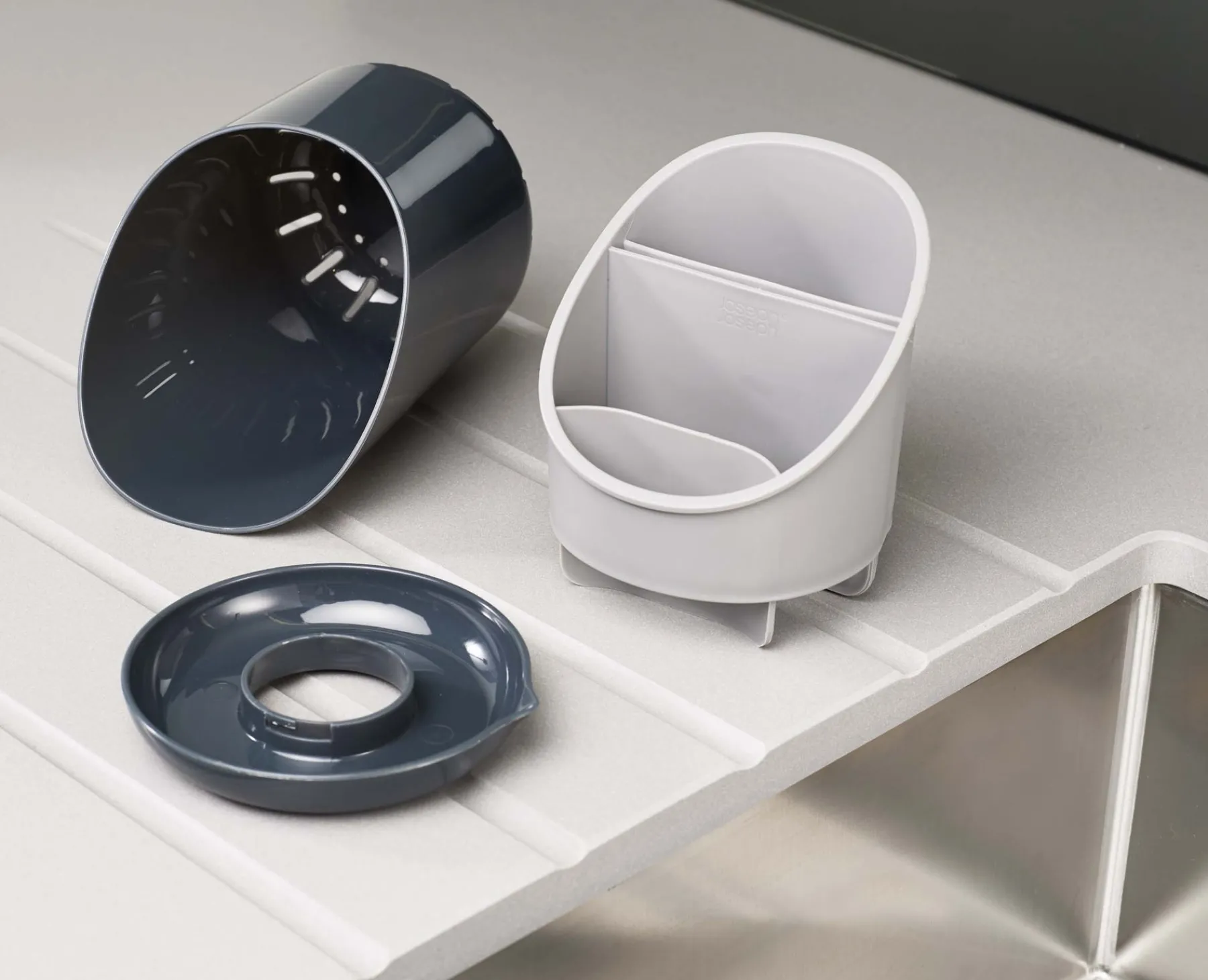 Dish Racks & Drainers-Joseph Joseph Dock™ Cutlery Drainer Gray