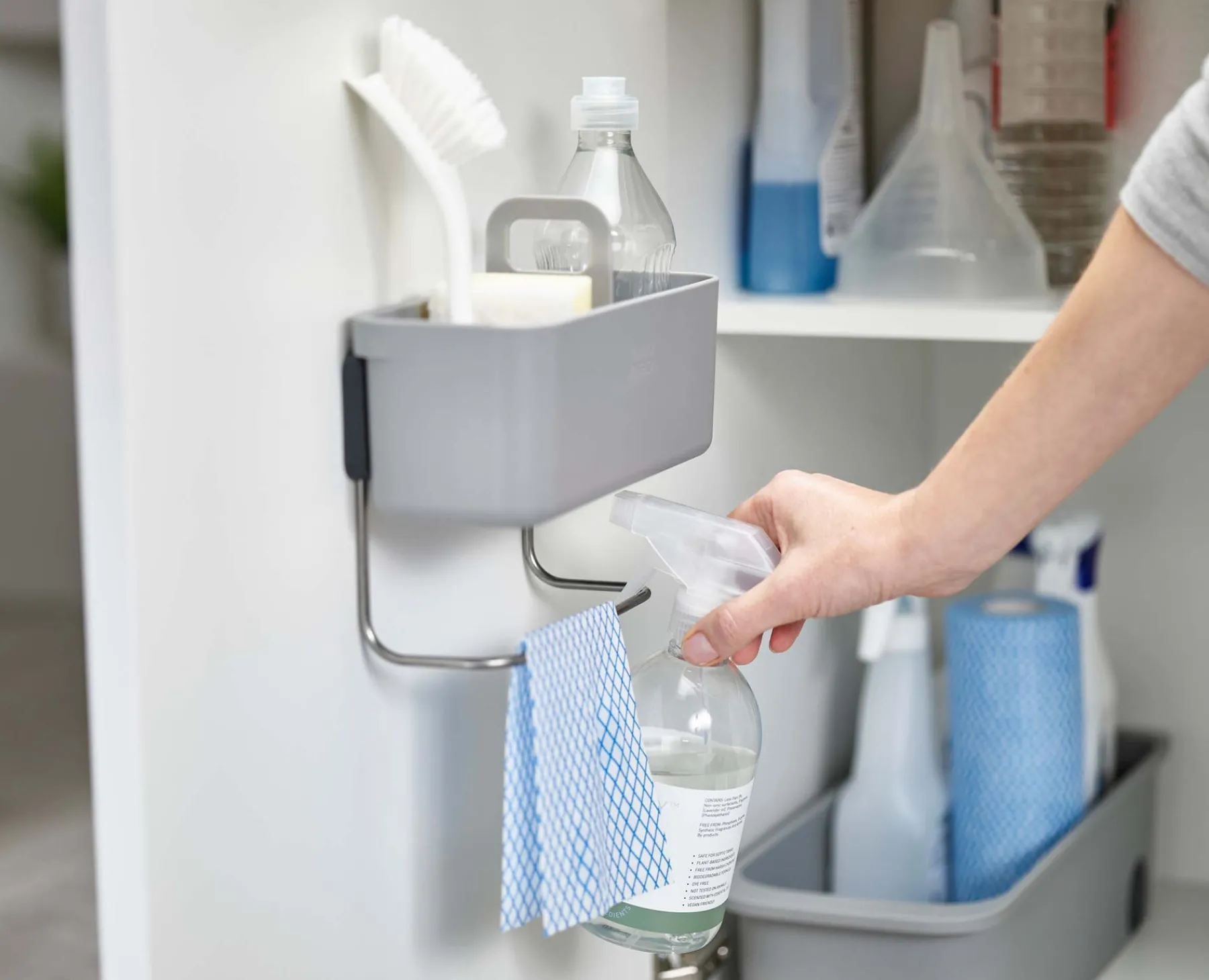 Sink Caddies & Accessories-Joseph Joseph DoorStore™ In-cupboard Sink Tidy Gray
