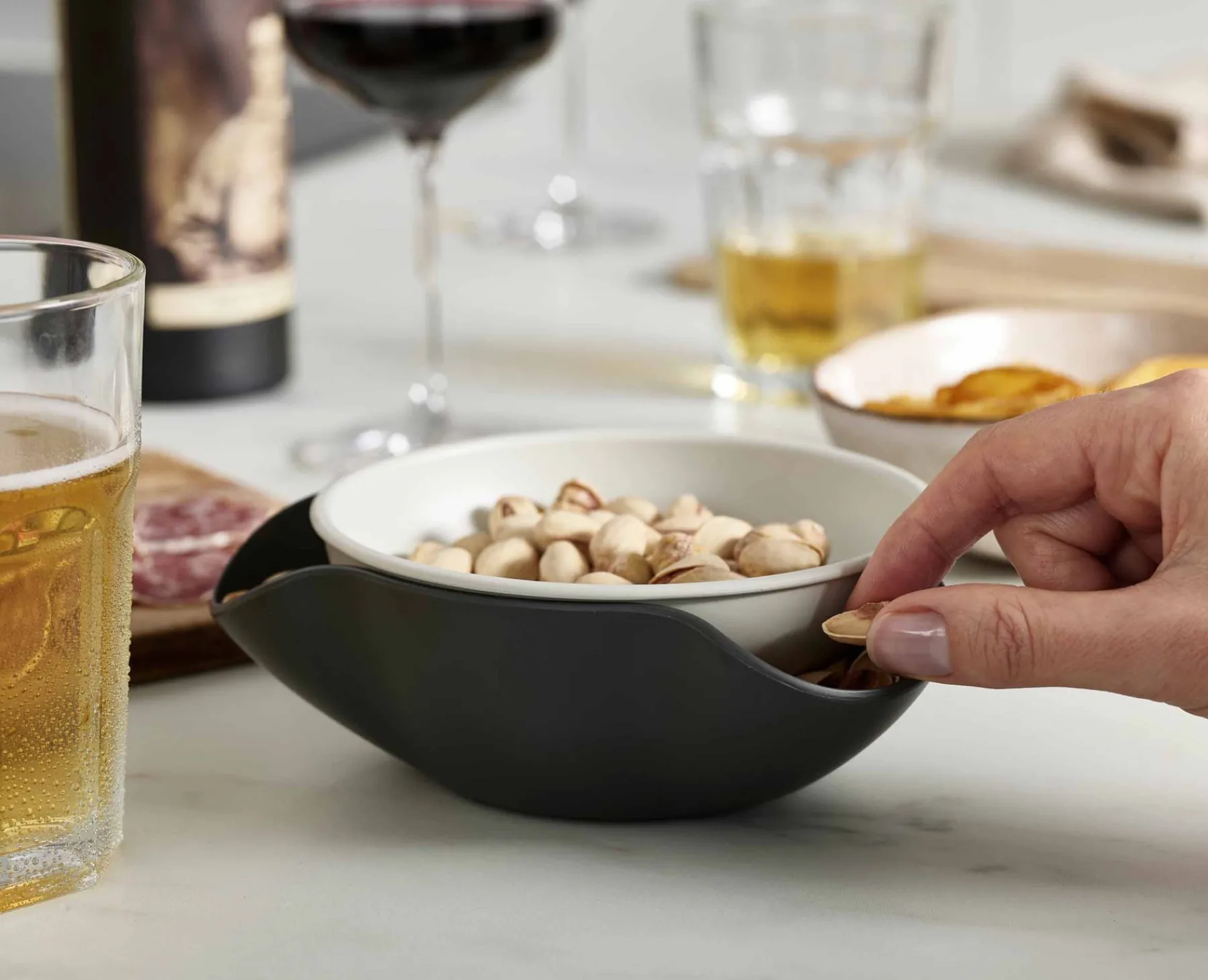Kitchen Utensils & Gadgets-Joseph Joseph Double-Dish™ Serving Bowl Gray