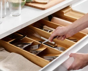 Kitchen Drawer Organizers-Joseph Joseph DrawerStore™ Cutlery, Utensil & Gadget Organizer Bamboo