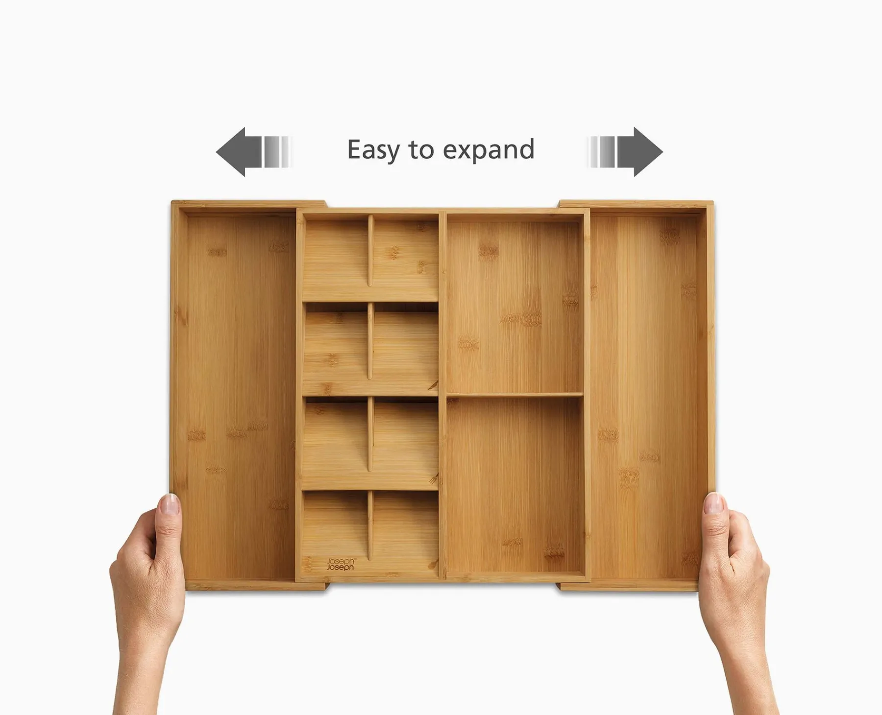 Kitchen Drawer Organizers-Joseph Joseph DrawerStore™ Expanding Cutlery, Utensil & Gadgets Organizer Bamboo