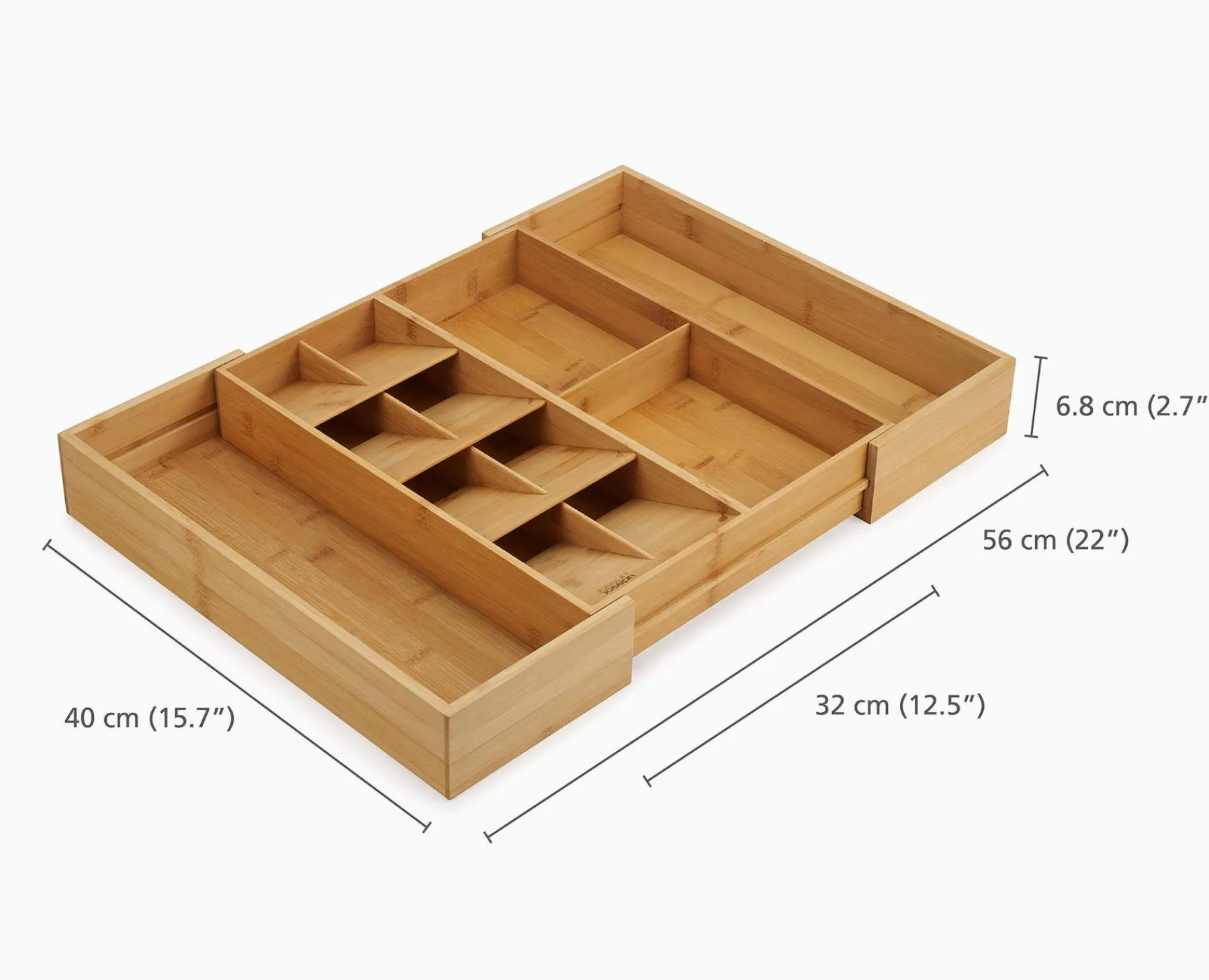 Kitchen Drawer Organizers-Joseph Joseph DrawerStore™ Expanding Cutlery, Utensil & Gadgets Organizer Bamboo