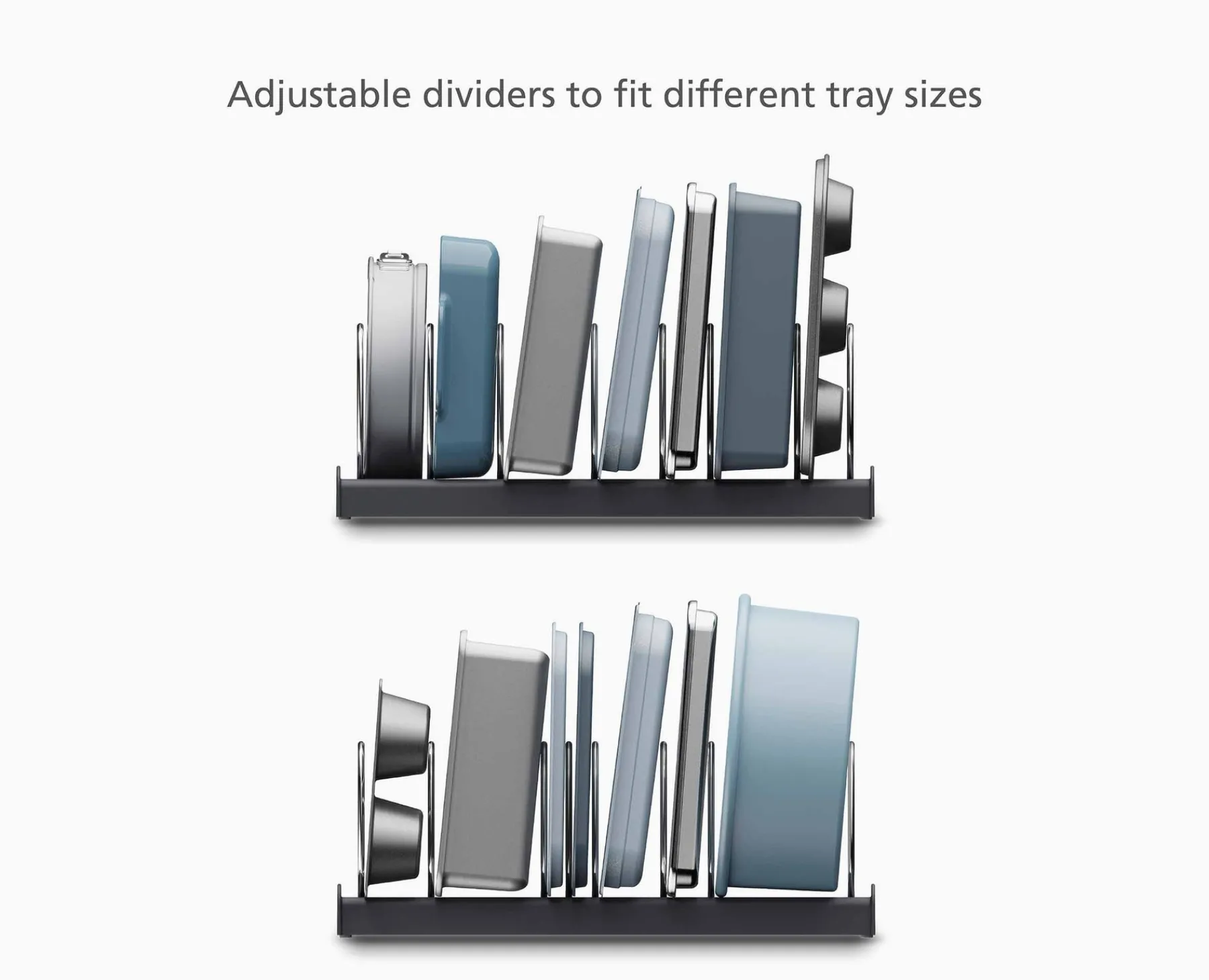 Kitchen Drawer Organizers-Joseph Joseph DrawerStore™ Baking Sheet Organizer Gray