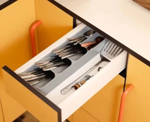 Kitchen Drawer Organizers-Joseph Joseph DrawerStore™ Compact Cutlery Organizer Gray