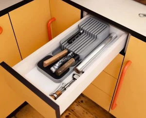 Kitchen Drawer Organizers-Joseph Joseph DrawerStore™ Compact Knife Organizer Gray