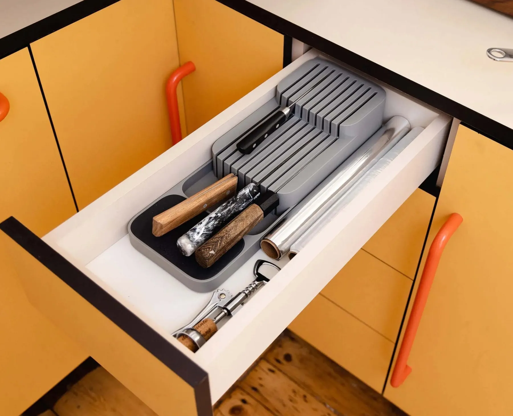 Kitchen Drawer Organizers-Joseph Joseph DrawerStore™ Compact Knife Organizer Gray