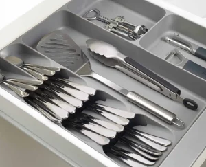 Kitchen Drawer Organizers-Joseph Joseph DrawerStore™ Cutlery, Utensil & Gadget Organizer Gray