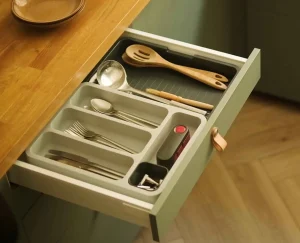 Kitchen Drawer Organizers-Joseph Joseph DrawerStore™ Expandable Cutlery Tray Gray