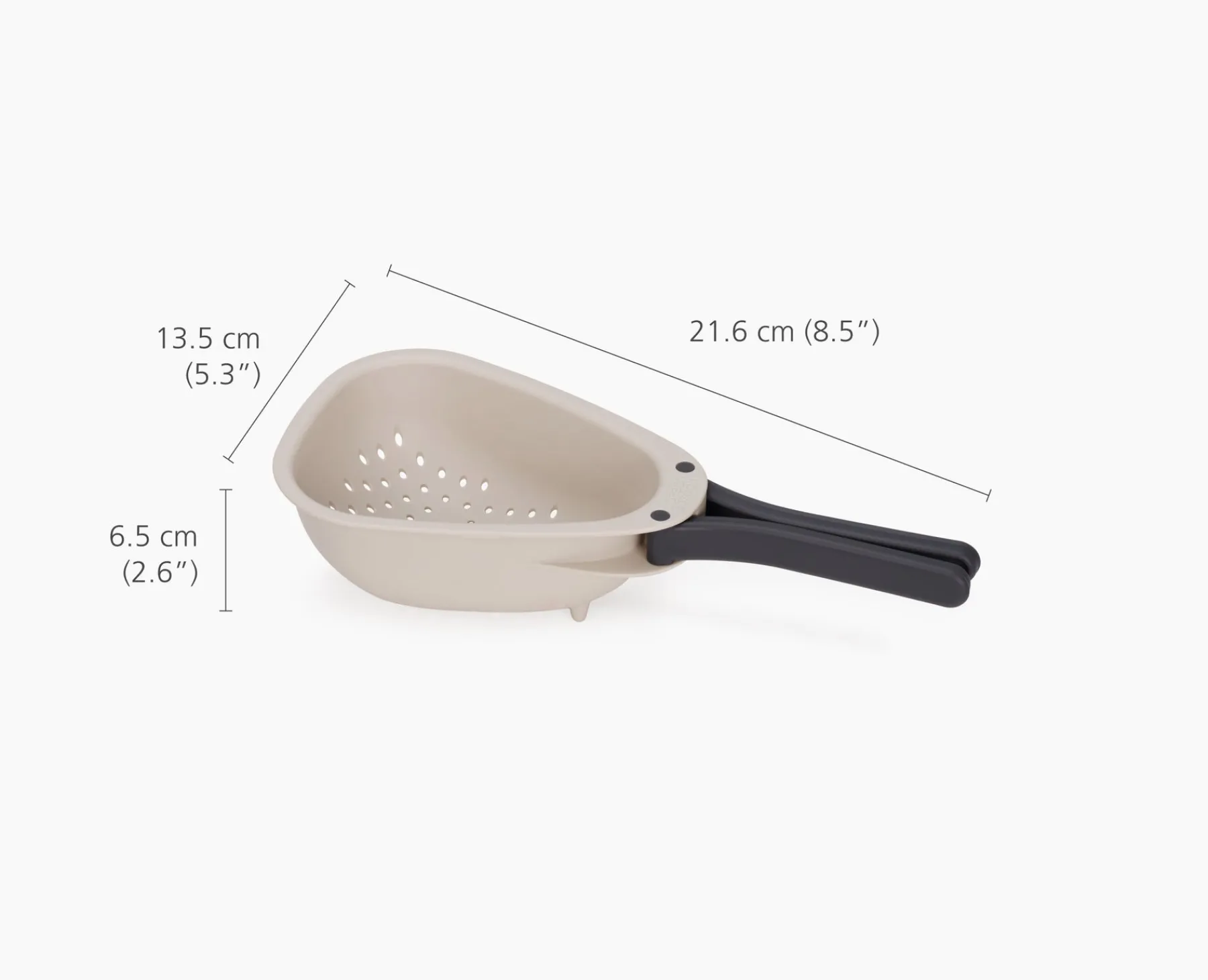 Colanders & Strainers-Joseph Joseph Droplet Mini White Colander with Folding Handle Stone