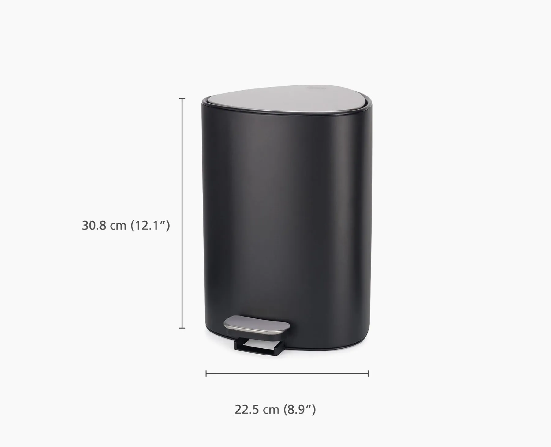 Bathroom Trash Cans | Bathroom Trash Cans-Joseph Joseph EasyStore™ 5L Matt Pedal Trash Can Black