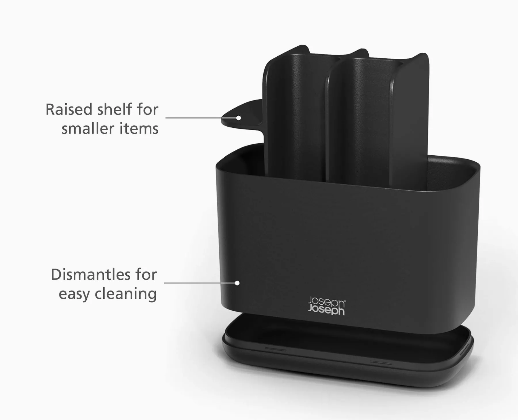 Toothbrush Holders-Joseph Joseph EasyStore™ Large Matt Toothbrush Holder Black