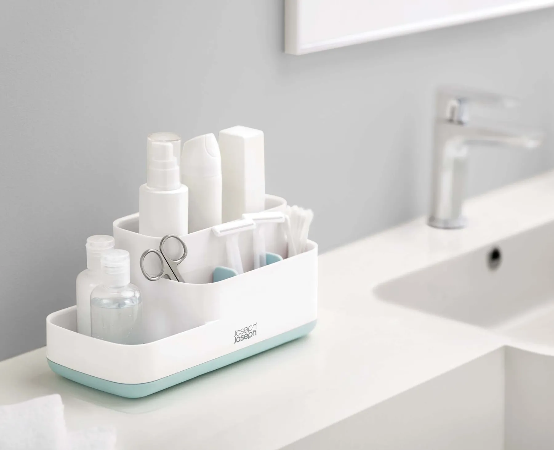 Bathroom Storage Containers-Joseph Joseph EasyStore™ Bathroom Storage Caddy Light blue