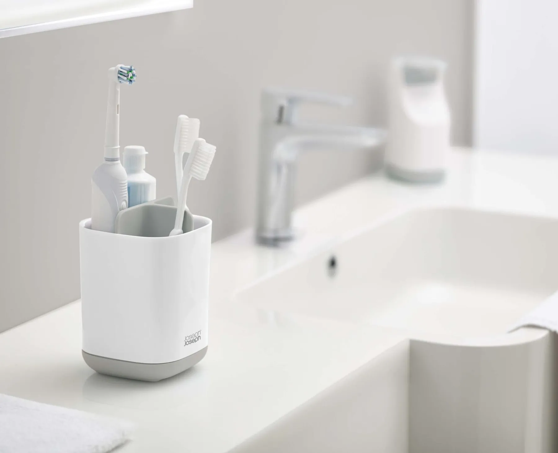 Toothbrush Holders-Joseph Joseph EasyStore™ Toothbrush Holder Light gray