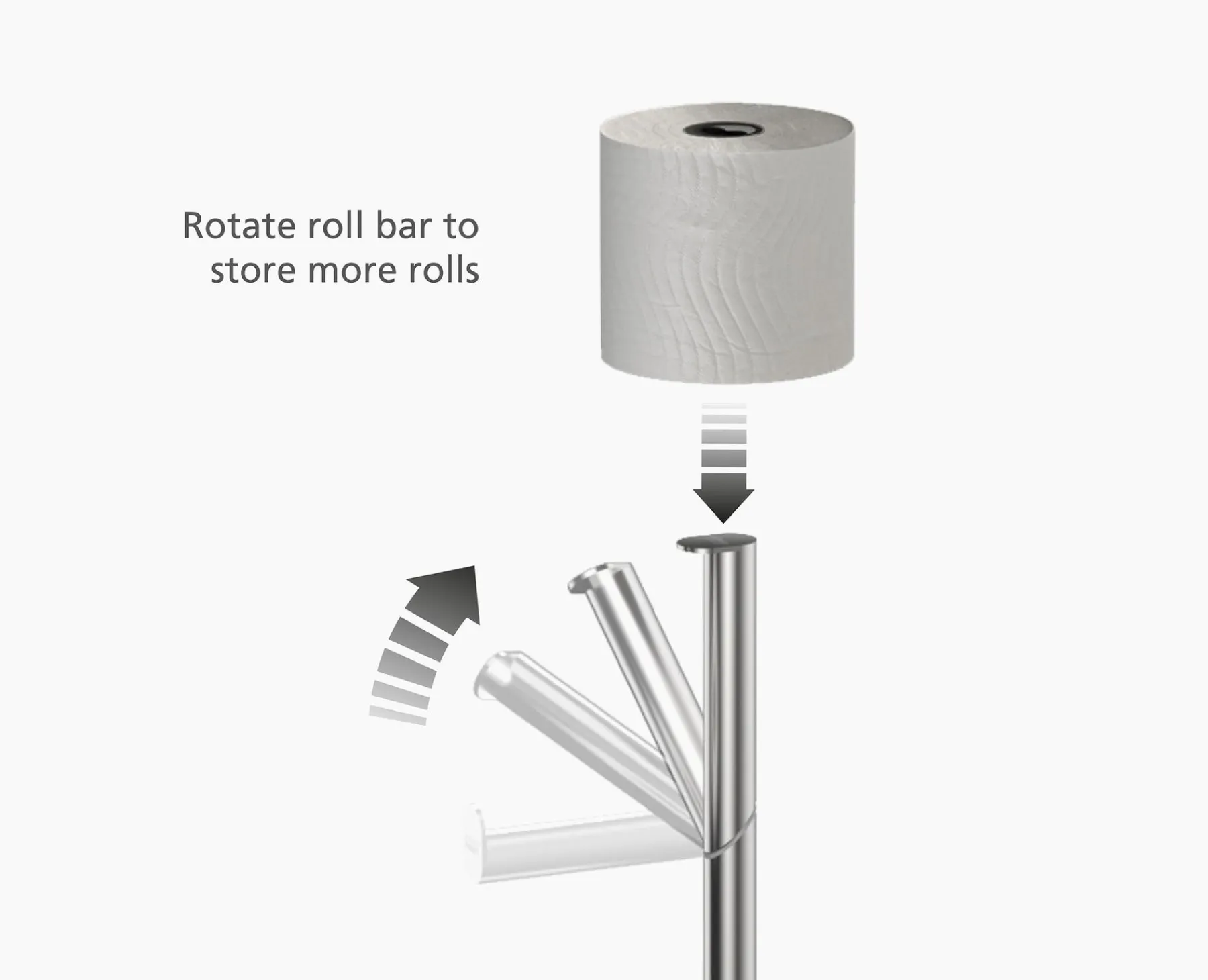 Toilet Paper Holders & Toilet Brushes-Joseph Joseph EasyStore™ Luxe 2-in-1 Toilet Paper Stand Stainless-steel