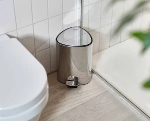Bathroom Trash Cans | Bathroom Trash Cans-Joseph Joseph EasyStore™ Luxe 5L Pedal Trash Can Stainless-steel