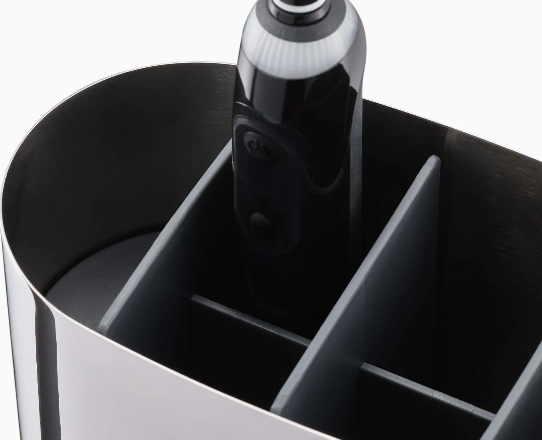 Toothbrush Holders-Joseph Joseph EasyStore™ Luxe Large Toothbrush Caddy Stainless-steel