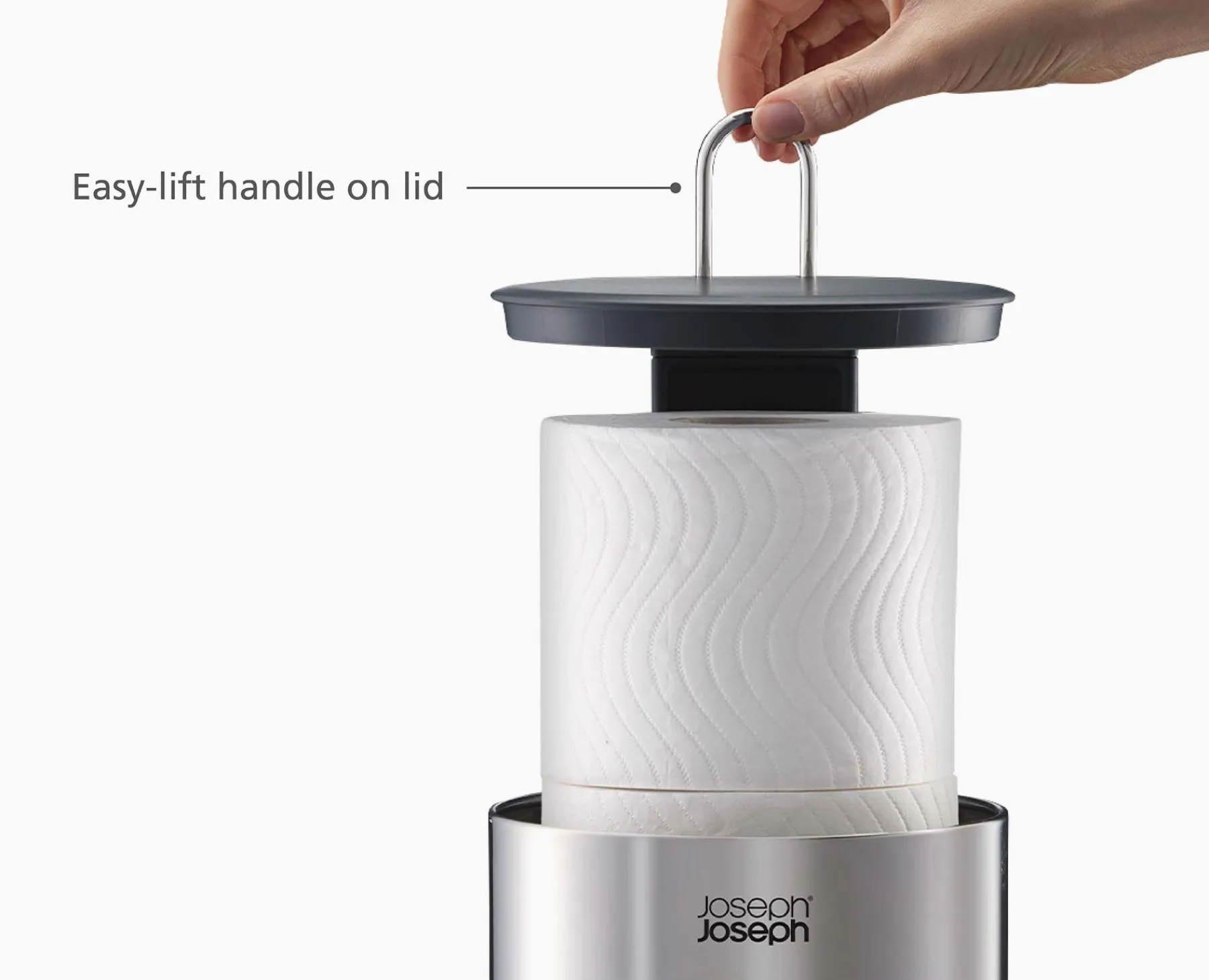 Toilet Paper Holders & Toilet Brushes-Joseph Joseph Easystore™ Luxe Concealed Toilet Paper Holder Stainless-steel