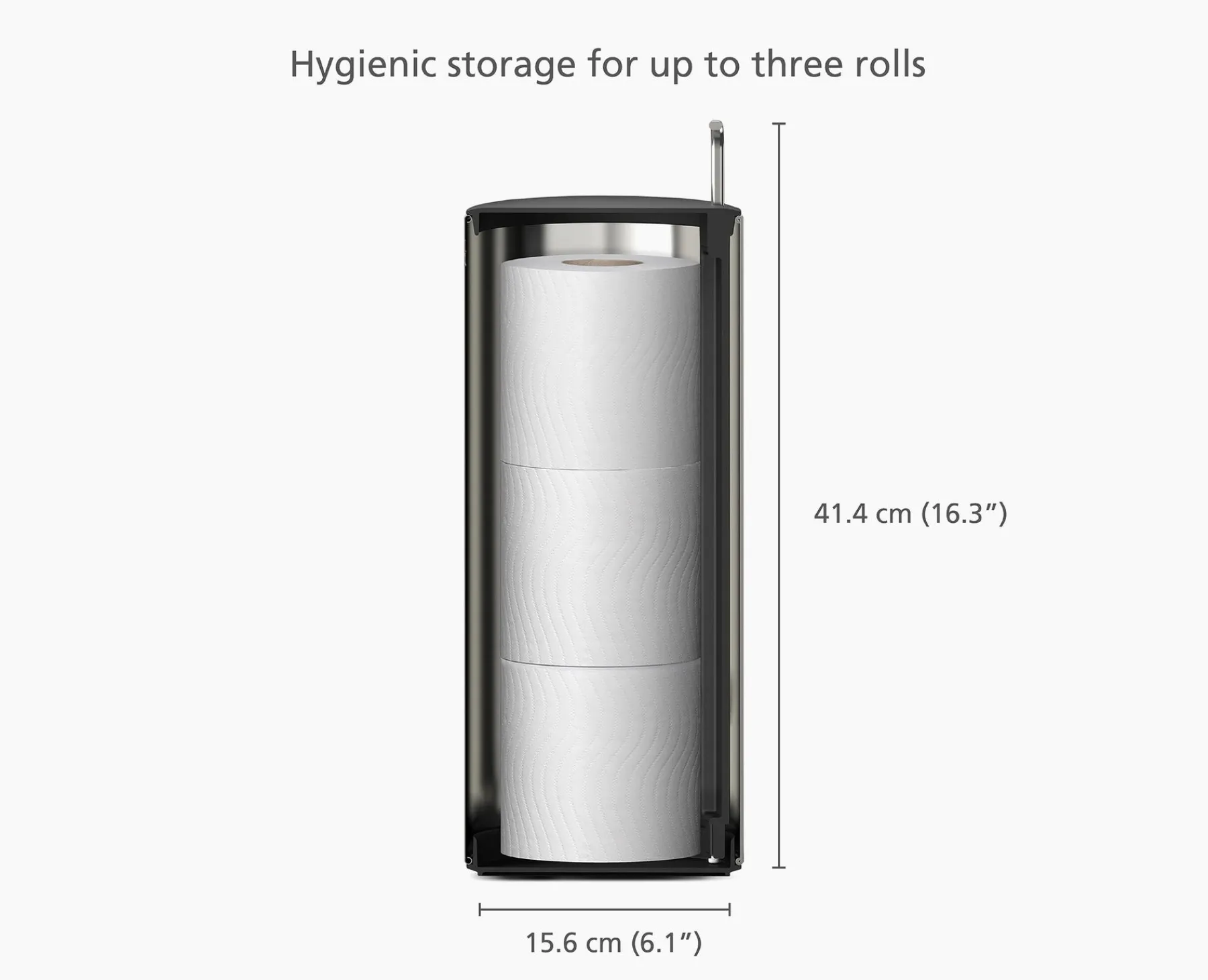 Toilet Paper Holders & Toilet Brushes-Joseph Joseph Easystore™ Luxe Concealed Toilet Paper Holder Stainless-steel