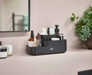 Bathroom Storage Containers-Joseph Joseph EasyStore™ Matt Bathroom Storage Caddy Black