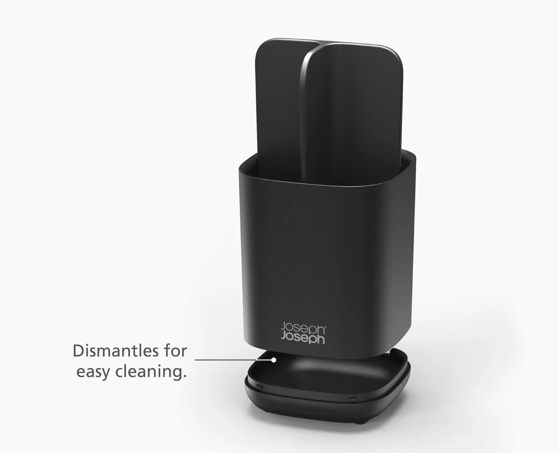 Toothbrush Holders-Joseph Joseph EasyStore™ Matt Toothbrush Holder Black