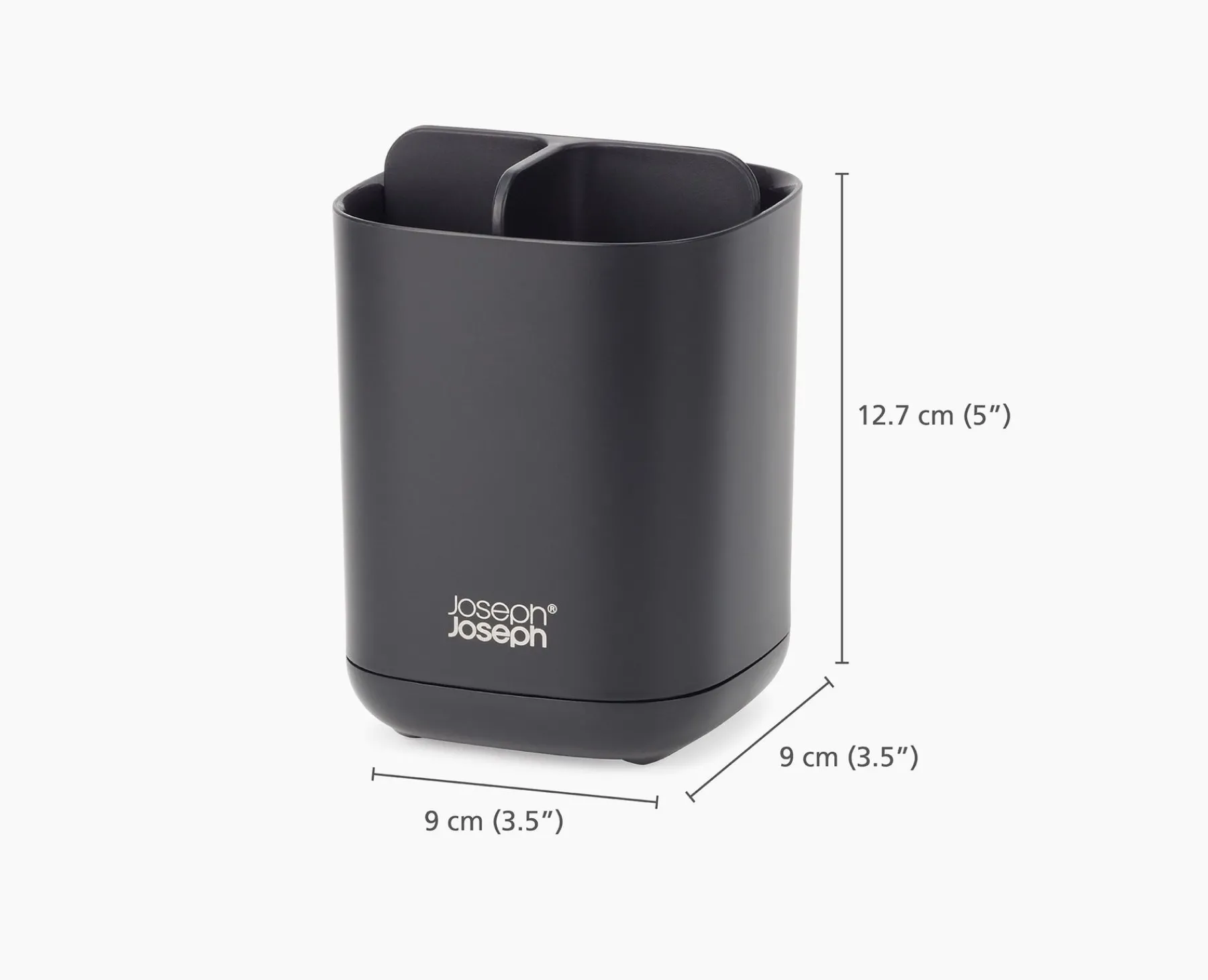 Toothbrush Holders-Joseph Joseph EasyStore™ Matt Toothbrush Holder Black