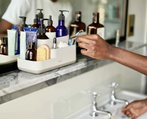 Bathroom Storage Containers-Joseph Joseph EasyStore™ Matt Bathroom Storage Caddy Ecru