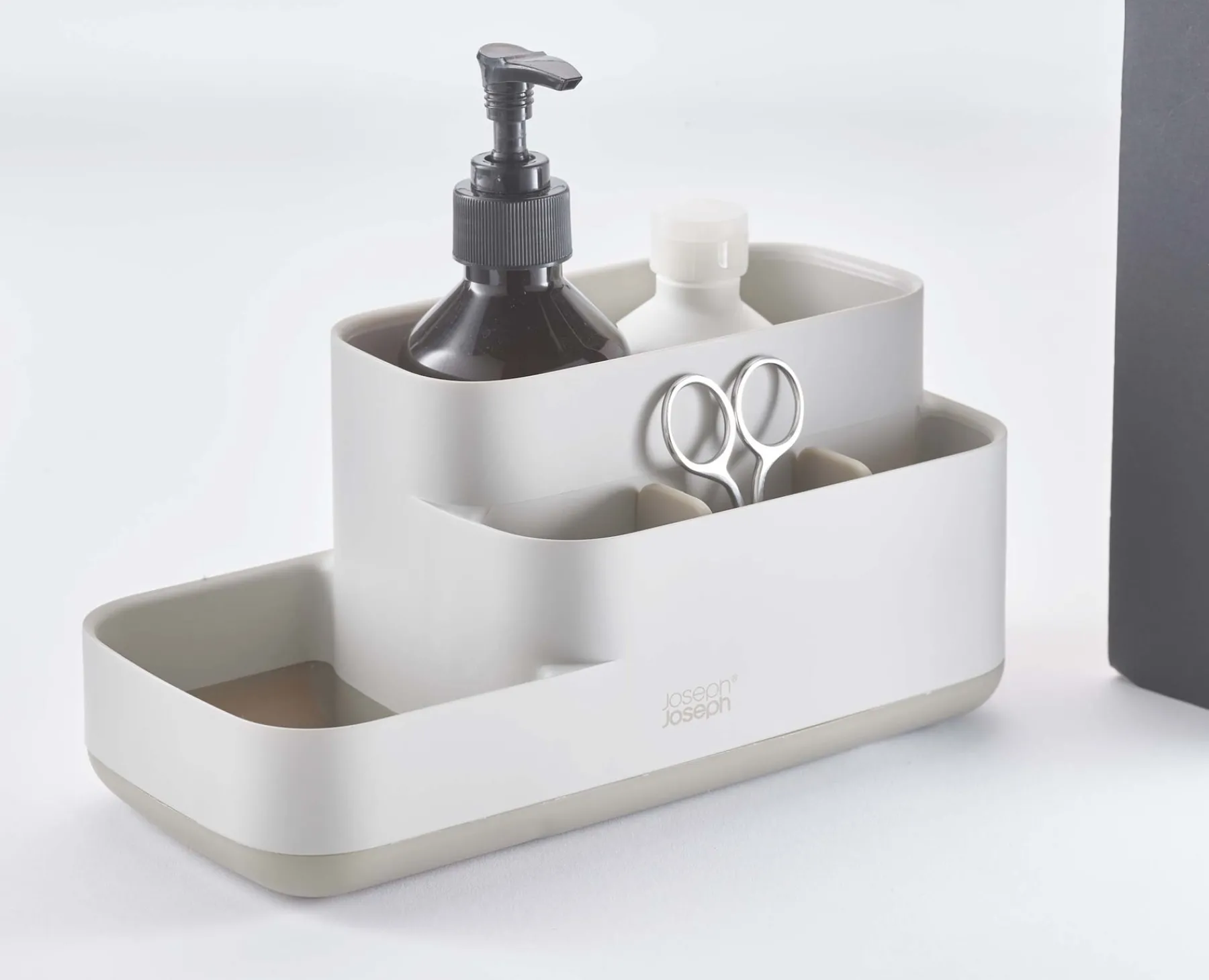 Bathroom Storage Containers-Joseph Joseph EasyStore™ Matt Bathroom Storage Caddy Ecru