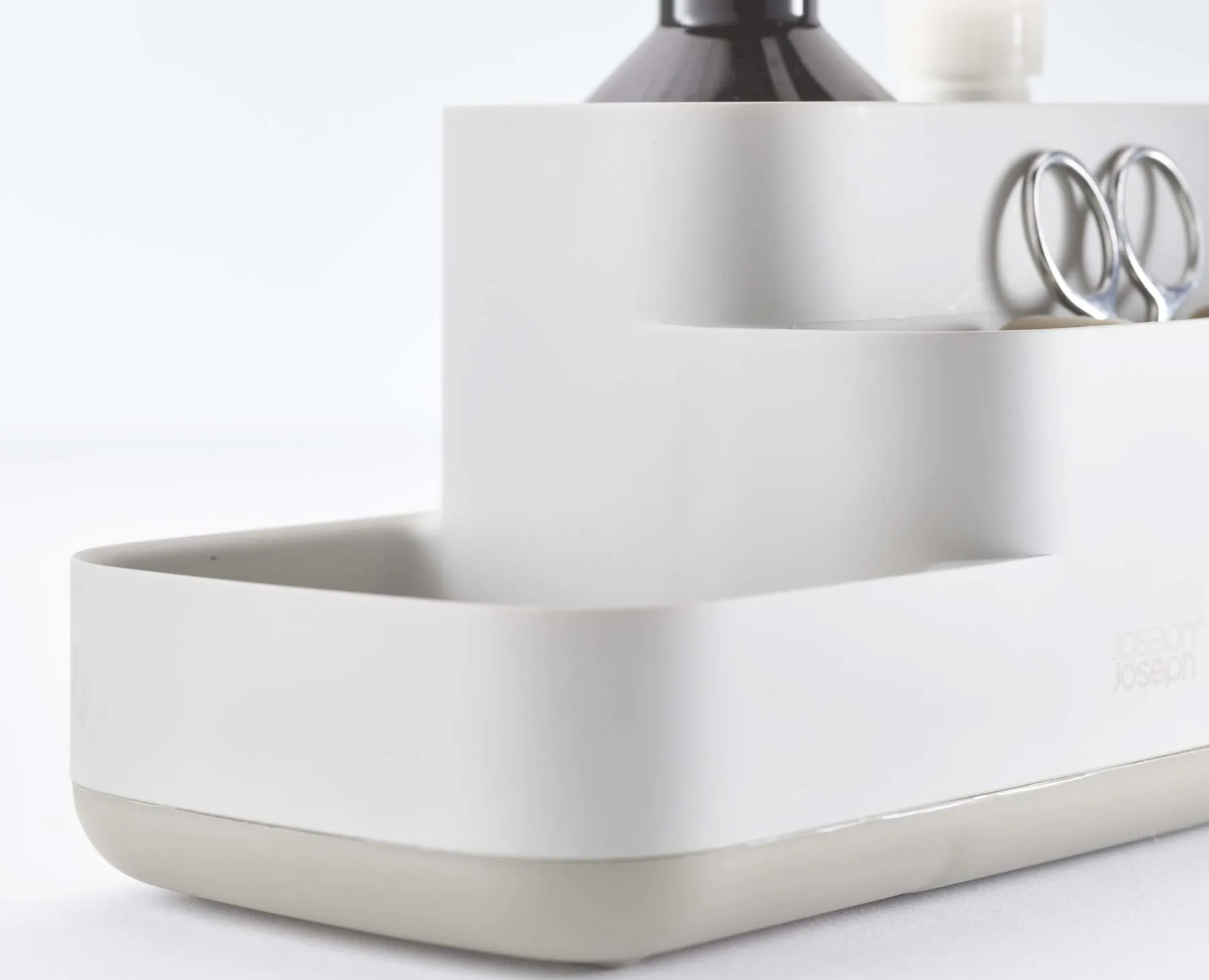 Bathroom Storage Containers-Joseph Joseph EasyStore™ Matt Bathroom Storage Caddy Ecru